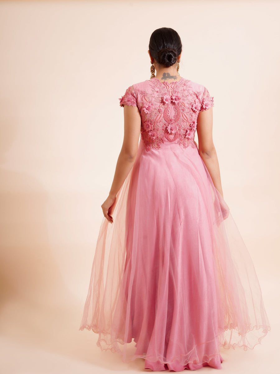 Blush Foiled Ball Gown | Liylah | Modest Gown Rental